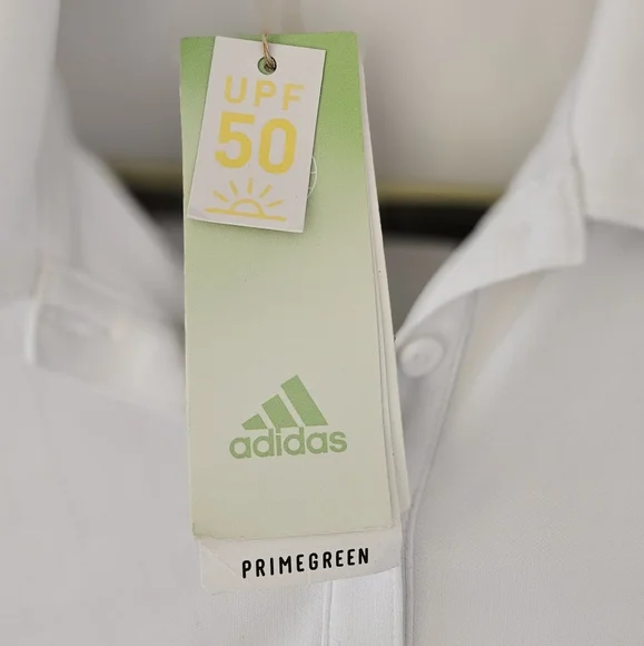 Adidas Primegreen UPF Sun Protection Golf Teniss Shirt Top Breathable Polo - Picture 3 of 6
